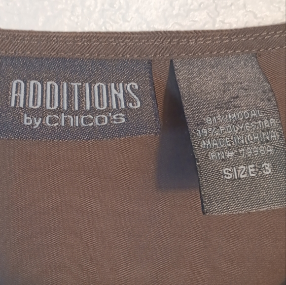 Chico's Blouse Women's Dark Gray/Brownish/Taupe Size 3 Long Sleeve Modal Button - Picture 2 of 9